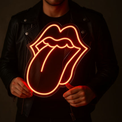 Néon LED 'Rolling Stones' - Groupe rock légendaire décoration vintage
