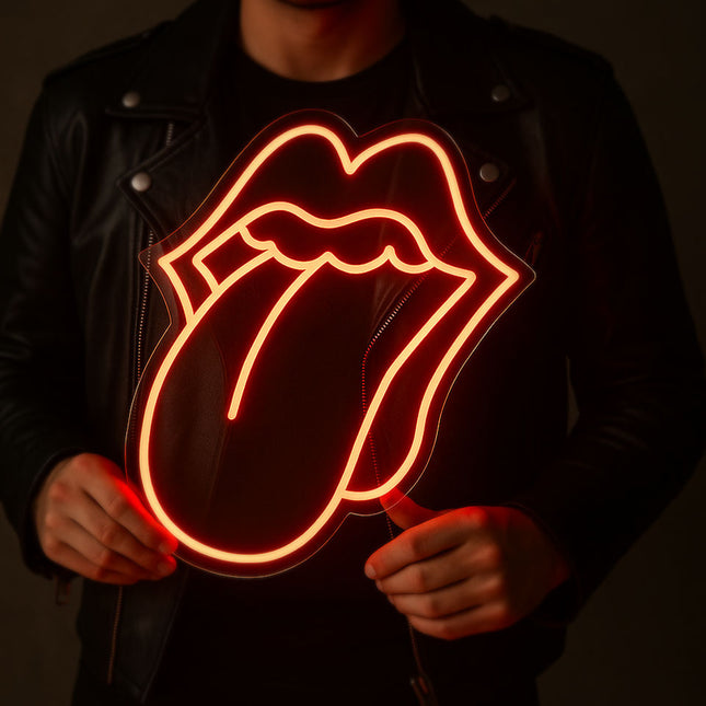 Néon LED 'Rolling Stones' - Groupe rock légendaire décoration vintage

