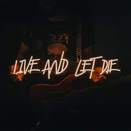 Néon LED 'Live and Let Die' blanc chaud - Paul McCartney James Bond vintage
