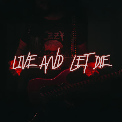 Néon LED 'Live and Let Die' rouge - James Bond musique rock bar
