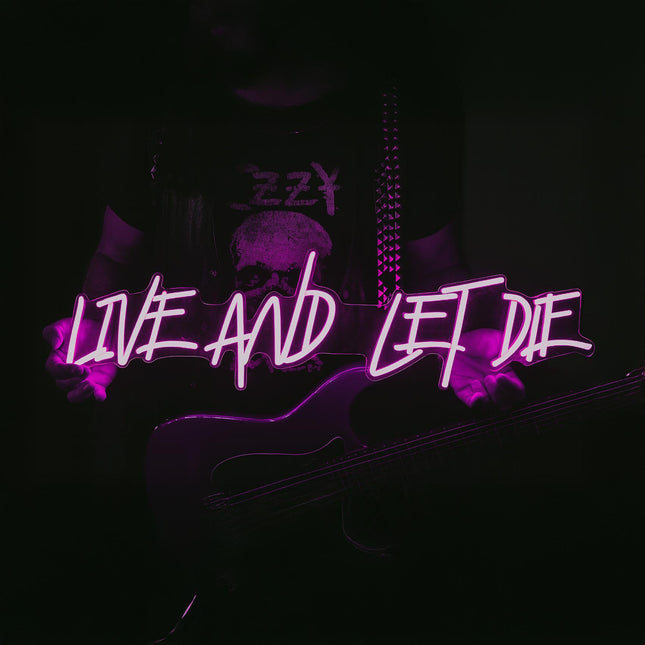 Néon LED 'Live and Let Die' violet - Paul McCartney néon tendance
