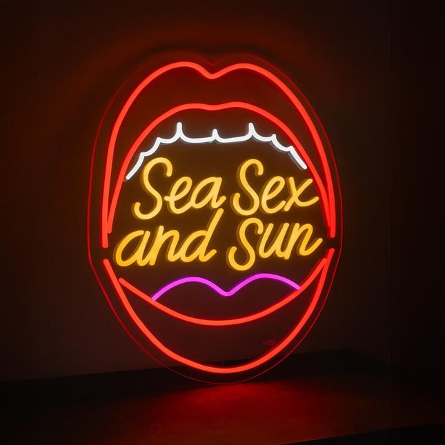 Néon LED 'Sea Sex and Sun' - Serge Gainsbourg chanson française vintage

