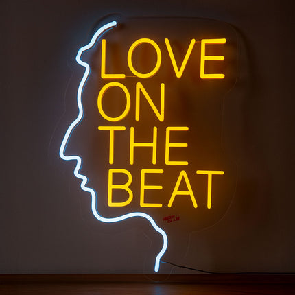 Néon LED 'Love on the Beat' design - Gainsbourg moderne décoration murale
