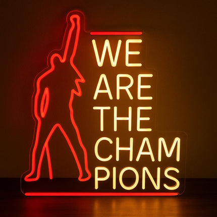 Néon LED 'We Are the Champions' - Queen rock britannique victoire
