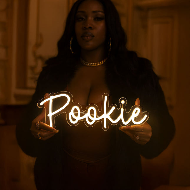 Néon LED 'Pookie' blanc chaud -  décoration romantique
