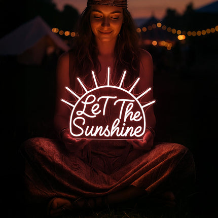 Néon LED 'Let the Sunshine' rouge - Énergie positive décoration
