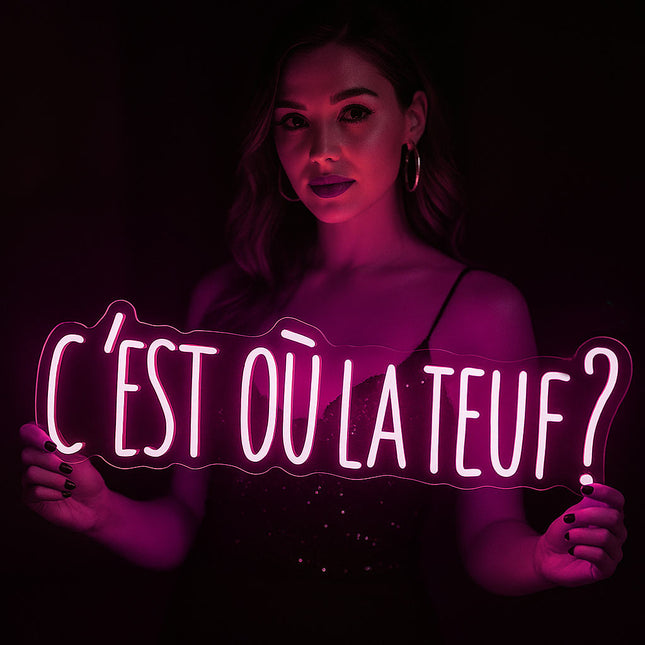 C'est où la teuf ? - Néon LED Vintage Disco