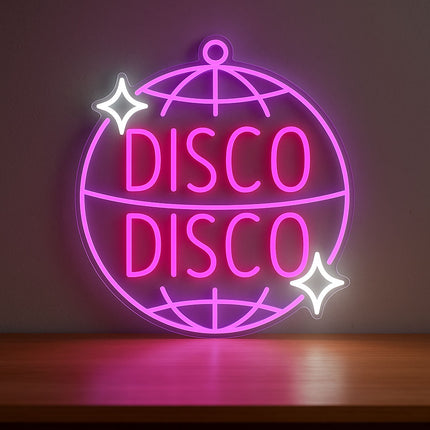 Néon LED 'Disco Disco' - Ambiance rétro années 70 décoration fête
