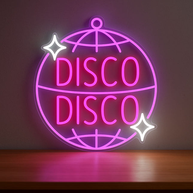 Néon LED 'Disco Disco' - Ambiance rétro années 70 décoration fête
