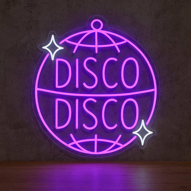 Néon LED 'Disco Disco' éclairage - Musique disco vintage bar dancefloor
