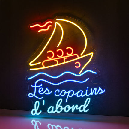 Néon LED 'Les copains d'abord' éclairage - Chanson française vintage néon
