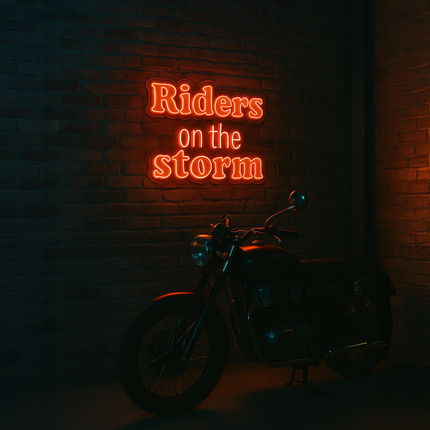 Néon LED « Riders on the Storm » – Installation murale – Ambiance musicale rock
