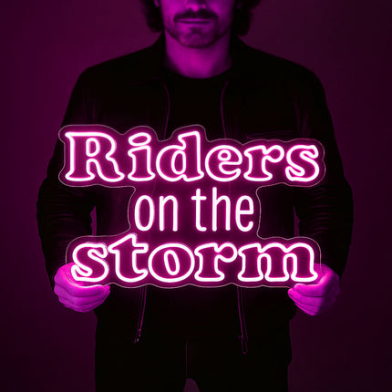 Néon LED « Riders on the Storm » Rose – Ambiance tendance – Néon lumineux 