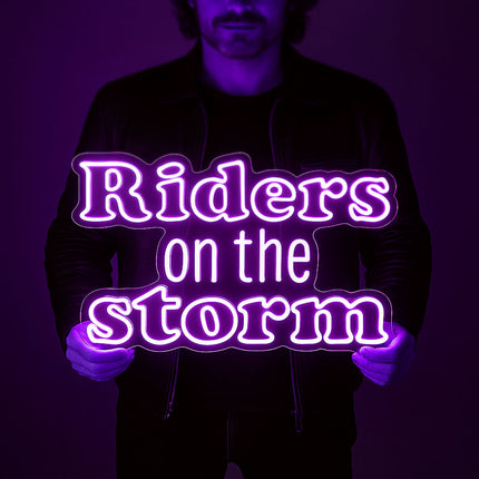 Néon LED « Riders on the Storm » violet – Riders On The Storm– Décoration rock lumineuse
